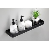 Badkamer schap 2 stuks - 30 cm zwart - metalen hanger