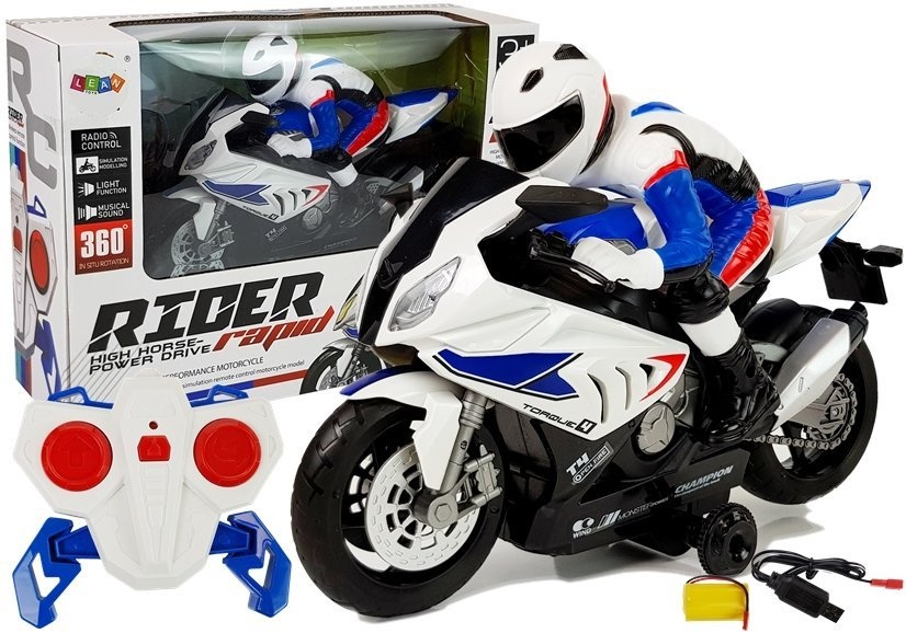 RC-motorfiets - 2.4GHz - wit - met lader