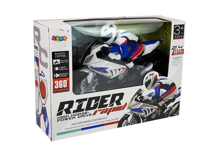 RC-motorfiets - 2.4GHz - wit - met lader