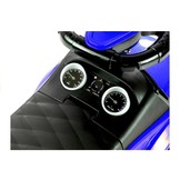 Blauwe loopwagen - peuter auto met duwstang