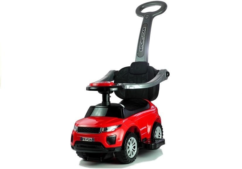 Kinder loopwagen - met duwstang - rood