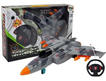 RC-straaljager - 26 cm - grijs - met geluid en remote