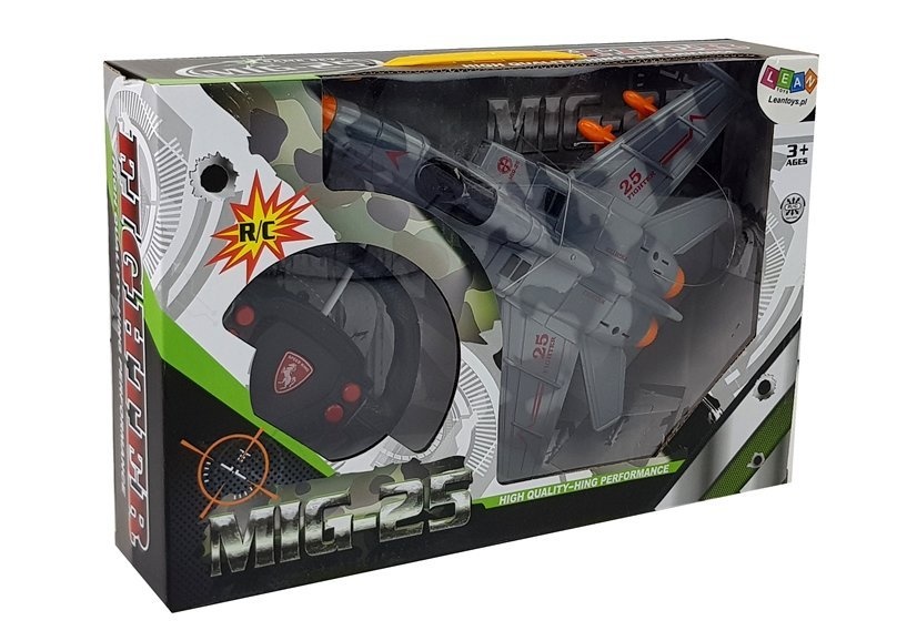RC-straaljager - 26 cm - grijs - met geluid en remote