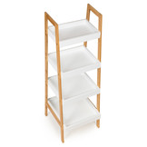 Ladder boekenkast - 4 schappen - 98 x 35 x 34,5 cm - wit