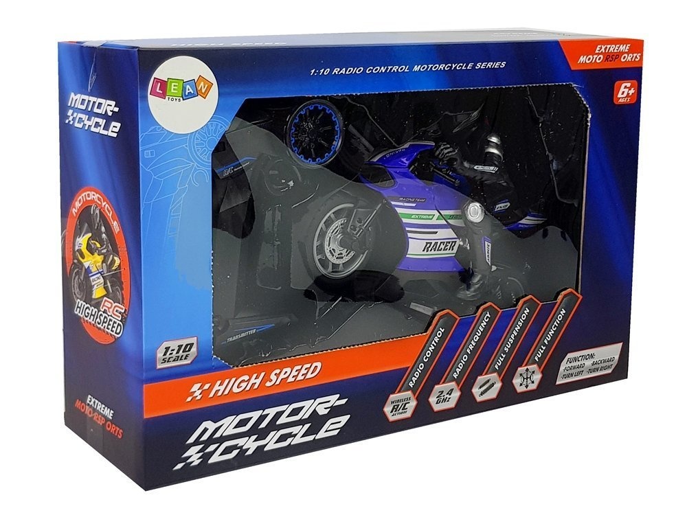 RC-motorfiets - 2,4 GHz - 35 m bereik - blauw