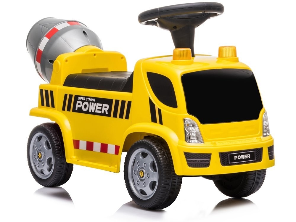 Elektrisch bestuurbare kinderauto betonmixer - geel