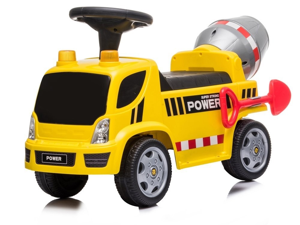 Elektrisch bestuurbare kinderauto betonmixer - geel