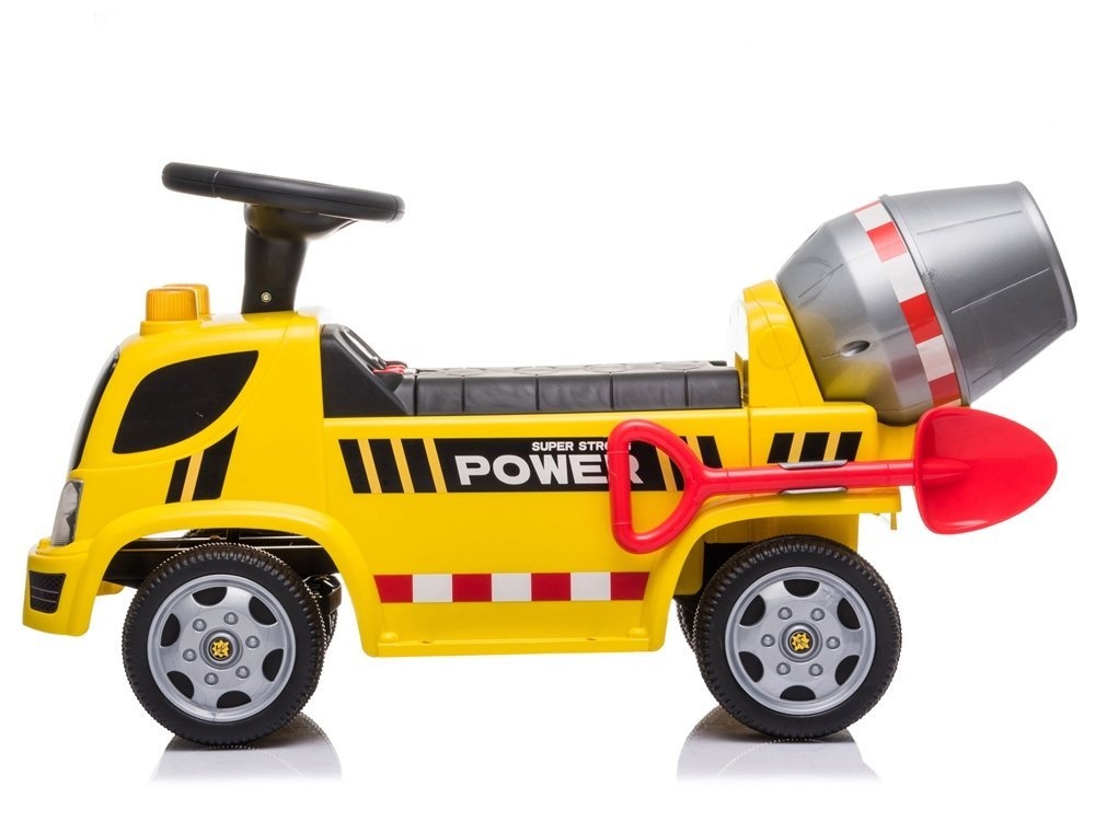 Elektrisch bestuurbare kinderauto betonmixer - geel