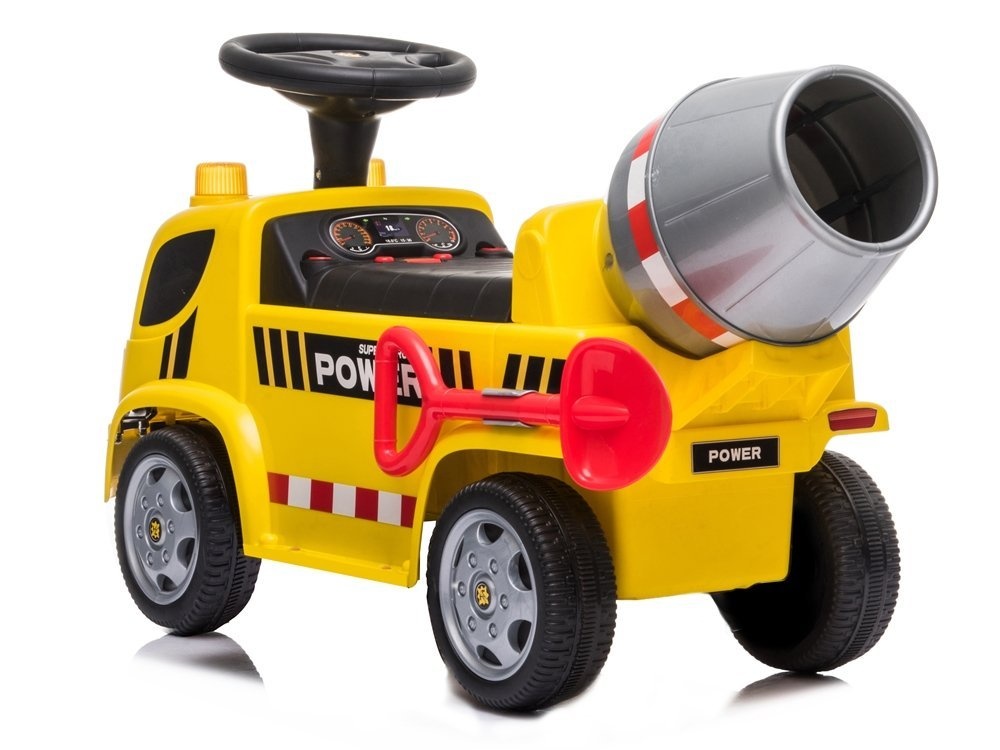 Elektrisch bestuurbare kinderauto betonmixer - geel