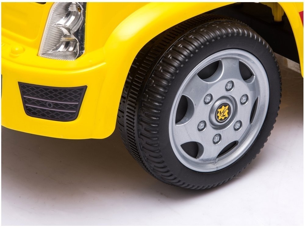 Elektrisch bestuurbare kinderauto betonmixer - geel