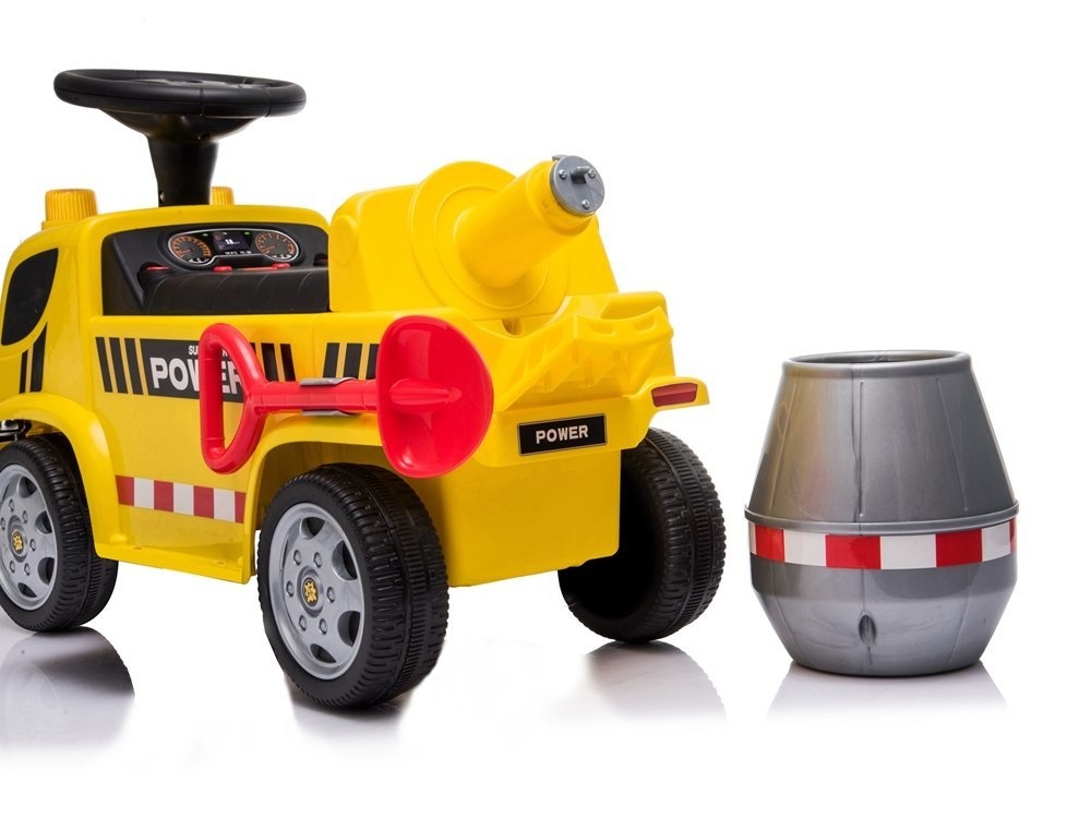 Elektrisch bestuurbare kinderauto betonmixer - geel
