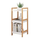 Houten nachtkast - boekenkast - 2 schappen - 72 x 30 x 29 cm