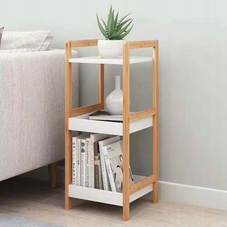 Houten nachtkast - boekenkast - 2 schappen - 72 x 30 x 29 cm