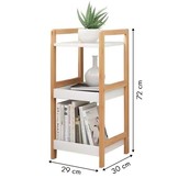 Houten nachtkast - boekenkast - 2 schappen - 72 x 30 x 29 cm