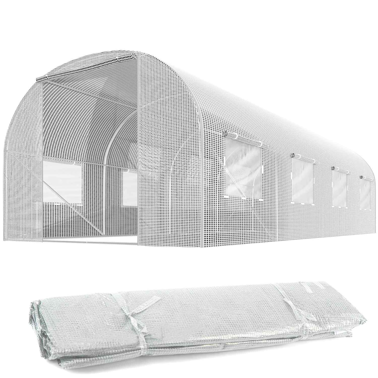 Tuinkas folie - 2,5 x 4 m - wit -10m2