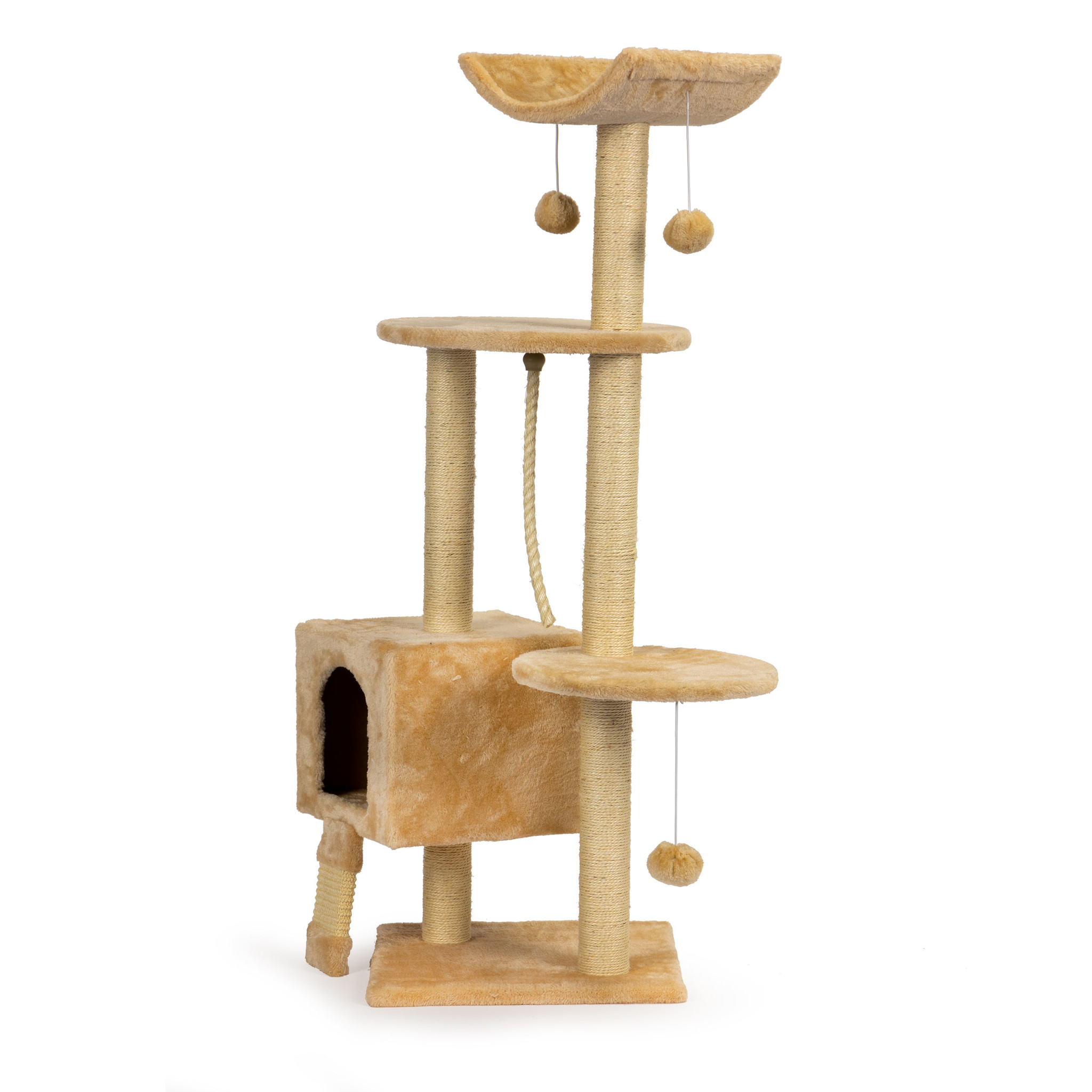 Katten krabpaal - speelhuisje - 40 x 40 x 120 cm - 5 plateaus