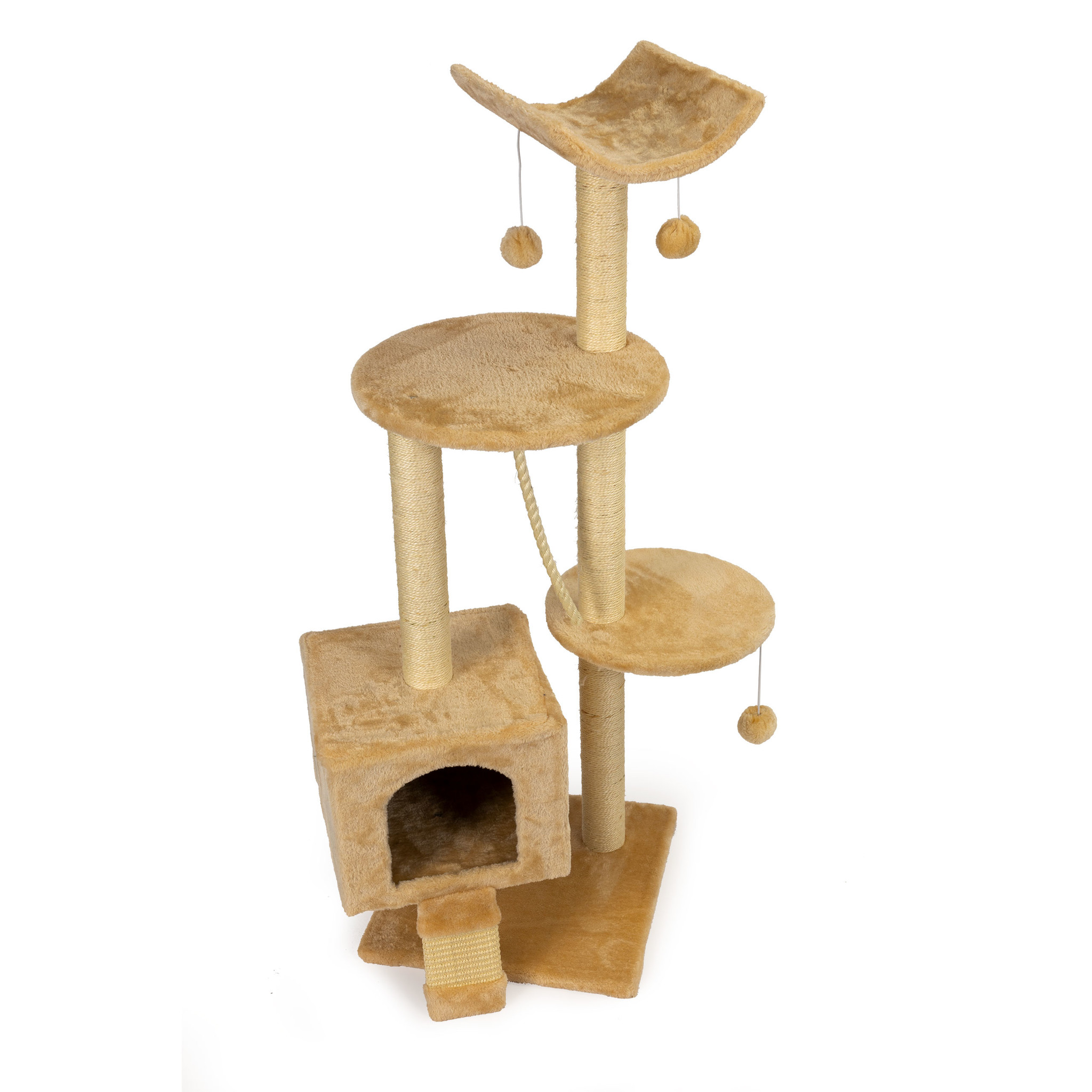 Katten krabpaal - speelhuisje - 40 x 40 x 120 cm - 5 plateaus