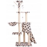 Grote krabpaal 138 cm - beige met pootjes - 5 plateaus