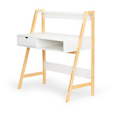 Houten bureautafel wit - 99 x 50 x 109 cm - met lade