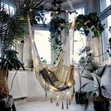 Braziliaanse hangmat schommelstoel - tot 120 kg - wit