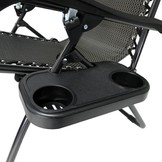 Opvouwbare tuin ligstoel - met hoofdsteun en cupholder - grijs