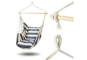 Braziljaanse schommelstoel - 100 x 100 cm - met kussens