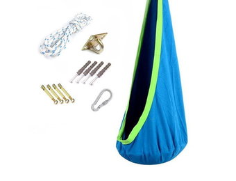Cocoon hangstoel - hangmat blauw -tot 80 kg