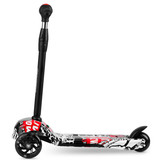 Kinder step - driewieler - met led verlichte wielen - wit met rood