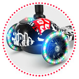 Kinder step - driewieler - met led verlichte wielen - wit met rood