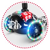 Kinder step - driewieler - met led verlichte wielen - wit met rood