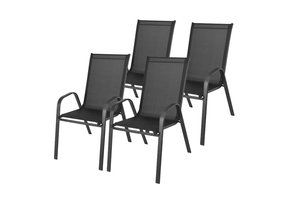 Tuintafel stoelen set zwart - 4 stuks
