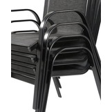 Tuintafel stoelen set zwart - 4 stuks