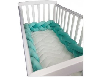 Bedbumper bedomrander - 280 cm lang - Gevlochten - Groen