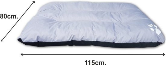 Luxe hondenkussen XXL - 115 x 80 cm - waterafstotend - grijs - hondekussen - hondenmat - hondemat - grote hond