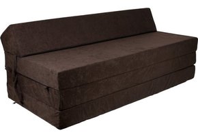 Opvouwbaar matras met hoofdkussen - Wasbare hoes - 200cm x 120cm x 10cm - Bruin