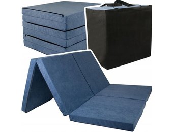 Opvouwbaar 2 persoons matras - Wasbare hoes - 195cm x 120cm x 7cm - Navy