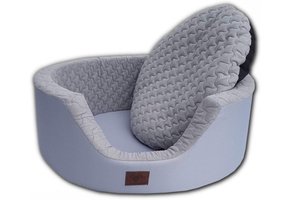 Luxe hondenmand XXL - 90 x 30 cm - wasbare hoes - grijs - hondenbed hondensofa hondemand hondebed