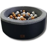 Ballenbak grafiet - 90 x 40 cm - 200 ballen Ø 7 cm - Multi gekleurde ballen