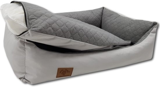 Hondenmand lichtgrijs 100x70 cm - wasbaar hondenkussen - waterdicht hondenbed