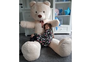 Grote knuffelbeer 2 meter crème 205 cm XXL