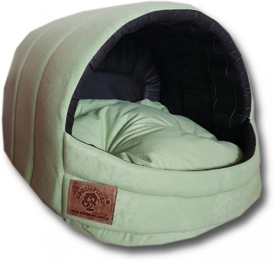 Hondenmand - kleine hond - box - hondemand - 45 x 49 x 36 cm - mat groen - hondenbed - hondebed