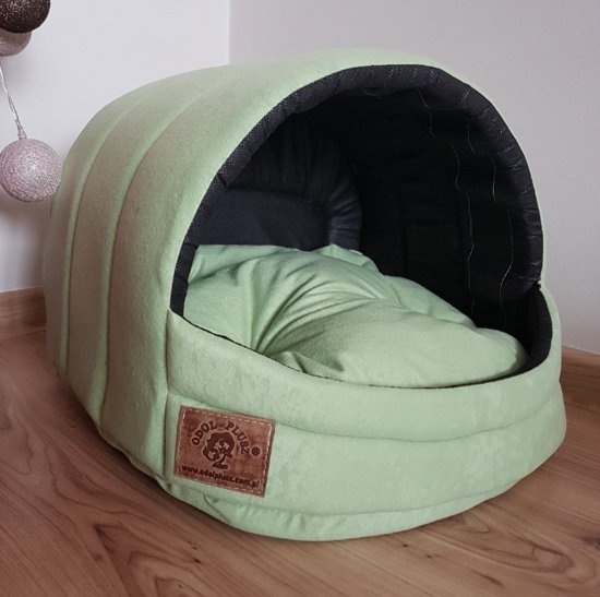 Hondenmand - kleine hond - box - hondemand - 45 x 49 x 36 cm - mat groen - hondenbed - hondebed