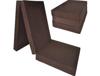 Logeermatras extra dik - bruin - camping matras - reismatras - opvouwbaar matras - 195 x 70 x 15
