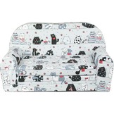 Kinder Slaapbank en logeerbed in één - 85cm x 60cm - Grijze poezen