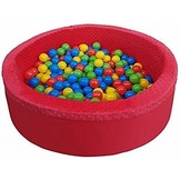 Rode Ballenbad - stevige ballenbak - 90 x 30 cm - 300 ballen - rood blauw geel groen