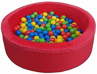 Rode Ballenbad - stevige ballenbak - 90 x 30 cm - 300 ballen - rood blauw geel groen