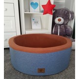 Ballenbad met 300 ballen - Wasbare hoes - 90 x 30 cm - Bruin blauw