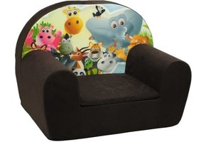 Luxe kinderstoel - kinderfauteuil - sofa - 60 x 45 - bruin - Madagaskar