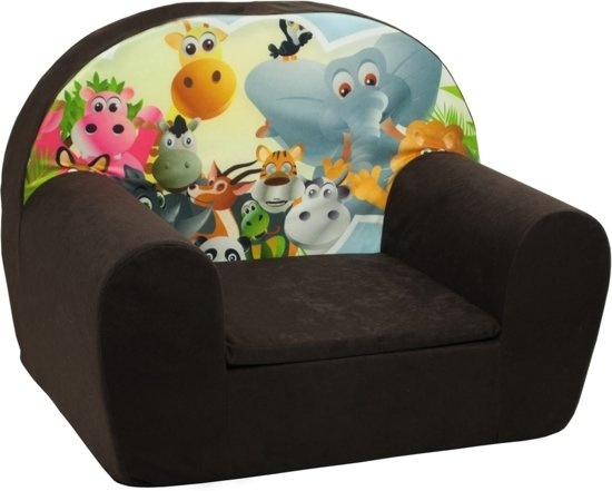 Luxe kinderstoel - kinderfauteuil - sofa - 60 x 45 - bruin - Madagaskar