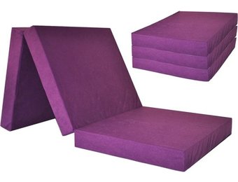 Kinder logeermatras - violet - camping matras - reismatras - opvouwbaar matras - 120 x 60 x 6